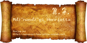Ménasági Henrietta névjegykártya